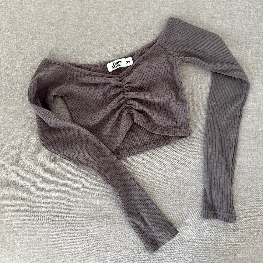 Tiger Mist Long Sleeve Crop Top